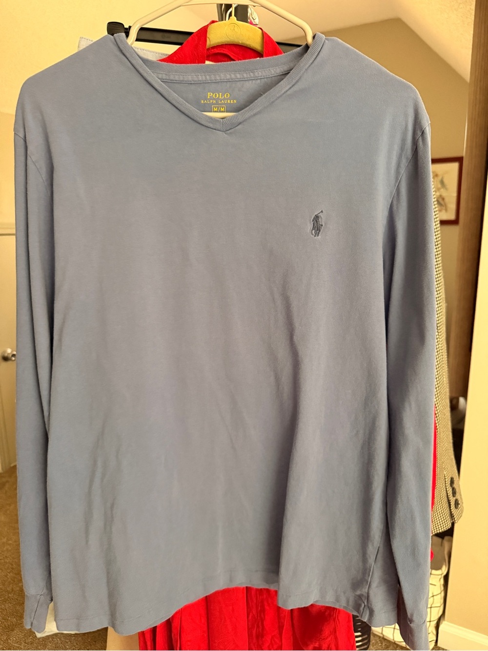 Polo by Ralph Lauren Light Blue Long Sleeve V-Neck Shirt